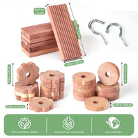 1 x RAW Customer Returns Yizhet - 6 cedar wood blocks - 10 cedar flowers against clothes moths - 10 moth stop wooden rings made of natural cedar wood, cedar wood natural product ideal for clothes hangers drawers - RRP €17.51