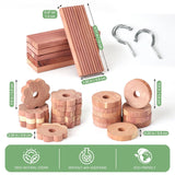 1 x RAW Customer Returns Yizhet - 6 cedar wood blocks - 10 cedar flowers against clothes moths - 10 moth stop wooden rings made of natural cedar wood, cedar wood natural product ideal for clothes hangers drawers - RRP €17.51