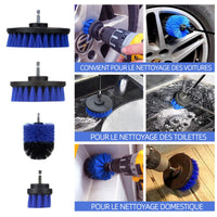 11 x Brand New Rotary Drill Cleaning Brush 4 Pieces Car Cleaning Screwdriver Brush, Brush for Drill Car Tile Carpet Bathtub Kitchen Toilet Blue  - RRP €239.58