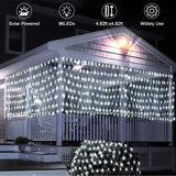 1 x RAW Customer Returns GHONLZIN LED Solar Chain Lights, 1.5x1.5M Network Decoration Christmas Lights, 96 LEDs 8 Modes Waterproof Curtain Network Decoration Lights for Garden Terrace Christmas Parties 1.5 1.5M, White  - RRP €19.84