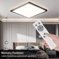 1 x RAW Customer Returns MLOQI LED ceiling light dimmable with remote control 2700K-6500K , 24W, 2200LM, IP44, ceiling light flat, for living room, bedroom, kitchen lamp, hallway, balcony, dining room, square ceiling lamp - RRP €33.86