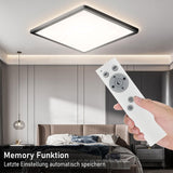 1 x RAW Customer Returns MLOQI LED ceiling light dimmable with remote control 2700K-6500K , 24W, 2200LM, IP44, ceiling light flat, for living room, bedroom, kitchen lamp, hallway, balcony, dining room, square ceiling lamp - RRP €32.0