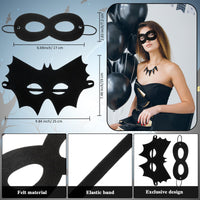 2 x RAW Customer Returns Neer 2 Pieces Halloween Bat Eye Masks Masquerade Mask Black Gothic Vampire Bat Accessories Men Women Costume Masks for Halloween Carnival Cosplay Party Hero  - RRP €16.1