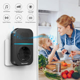 1 x RAW Customer Returns TECKNET Wireless Doorbell with Socket, 400m Wireless Doorbell Radio Doorbell, IP65 Waterproof Socket Wireless Doorbell with LED Indicators, 60 Melodies Range of 5 Volume Levels - RRP €40.99