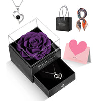 1 x RAW Customer Returns GOICC Gift Idea for Her, Eternal Rose with I Love You, Necklace, Gift Box for Mother s Day, Birthday, Anniversary, Gift for Mom, Girlfriend, Wife Purple  - RRP €24.99