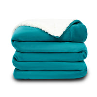 1 x Brand New VOTOWN HOME Cuddly Blanket Fluffy XXL Blanket 220x240 cm, thick and warm Sherpa Blanket, OEKO-TEX certified soft fleece blanket for sofa bed, turquoise - RRP €31.15