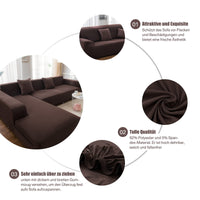 7 x Brand New NAKIHOUSE Sofa Covers Sofa Slipcover with one pillowcase, stretch elastic sofa cover sofa cover in coffee color for 1 2 3 4 seater L-shaped corner sofa requires two  - RRP €169.33