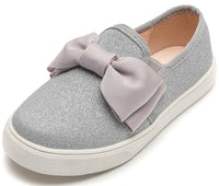 1 x RAW Customer Returns PPXID Girls Loafers Comfortable Sneakers Glitter Mary Jane Shoes,Silver,28 EU - RRP €28.22