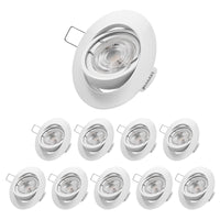 1 x RAW Customer Returns EDISHINE LED Spots Dimmable 10-pack, LED recessed spotlights GU10 230V, 3000K warm white recessed lights, 68mm, swiveling spots ceiling light, 350LM, energy saving, recessed depth 75mm, white - RRP €49.36