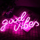 1 x RAW Customer Returns Pink Good Vibes Neon Sign, Neon Wall Decor Signs, Real Acrylic Neon Light, 7.9 x15.9 USB LED Neon Signs for Bedroom, Home Bar, Wedding Anniversary, Birthday Party Gift - RRP €34.27