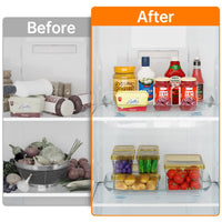 1 x RAW Customer Returns Refrigerator turntable organizer, Lazy Susan turntable organizer, refrigerator turntable with non-slip, kitchen organizer, rectangular transparent, rotating spice rack for refrigerator kitchens L39.8cm  - RRP €19.15