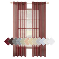 1 x RAW Customer Returns MIULEE Set of 2 Voile Curtains Sheer Linen Curtain with Eyelets Transparent Linen Look Curtain Eyelet Curtain Living Room Window Curtain Translucent Decorative Curtain Bedroom 140 x 260 cm W x H Red - RRP €34.42