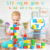 1 x RAW Customer Returns Asago Magnetic Blocks, 34mm Magnetic Building Blocks, 3D Magnetic Cubes for Kids, 100 Recycled, for Boys, Girls and Children 28 Pieces  - RRP €37.3