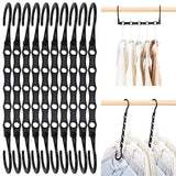 2 x RAW Customer Returns HOUSE DAY Black Magic Hangers Closet Space Saving Closet Hanger Organizer Black, 10pcs  - RRP €21.2