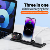 1 x RAW Customer Returns SPGUARD 3 in 1 Foldable Charger, Portable Charging Station for Apple Watch and iPhone 14 13 12 11 Pro Max XS XR Plus, Wireless Chargers for Ultra 2 iWatch 9 8 7 6 SE 5 4 3 2,AirPods Pro 2 3 with Adapter - RRP €22.7