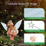 2 x Brand New Orgoue Fairy Wings, Tinkerbell Costume Fairy Wings Tinkerbell Wings for Adults Women Children, Fairy Wings with Elf Ears and Fairy Wand for Halloween Costume Carnival Costume Dress Party - RRP €23.38