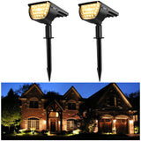 1 x RAW Customer Returns Jior Solar Landscape SpotLights Outdoor 32 LED IP65 Waterproof Solar Powered Wall Lights 2-in-1 Adjustable Lights for Garden Yard Driveway Walkway Pool Patio 4 Pack Warm White  - RRP €51.49