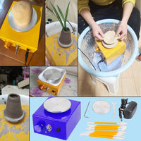 1 x RAW Customer Returns DYOUen Electric Pottery Wheel Clay Machine With 10 cm Turntable and Removable ABS Baffle Pottery Wheel Turntable Electric Mini Pot Pottery Set for Beginners Yellow  - RRP €34.27