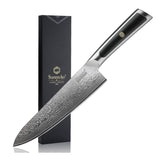 1 x RAW Customer Returns Sunnecko 20cm Damascus Knife Chef s Knife Kitchen Knife - Sharp Knife Made of Damascus Steel, Kitchen Knife with Ergonomic Handle - RRP €73.99