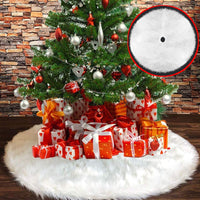 1 x RAW Customer Returns BLAZOR Tree Blanket Christmas Tree Blanket, Round Shape Snowflake White Plush Christmas Tree Stand Carpet for Christmas Holiday Decorations, Christmas Tree Skirt Christmas Decorations - RRP €18.16