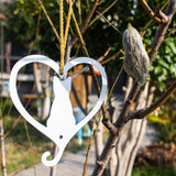 2 x Brand New HORTICAN cat decoration in love shape, garden decoration, metal decoration for outdoor use - RRP €20.14