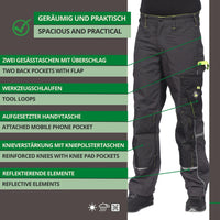 1 x RAW Customer Returns Stenso Prisma work trousers men - cargo trousers men - trousers men cargo - work trousers men - grey green EU54 - RRP €44.99