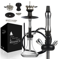 1 x RAW Customer Returns REANICE 17 Shisha Set Chicha with 1 Pipe, Glass Narguile Hookah Set Black  - RRP €53.99