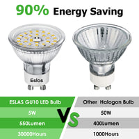 1 x RAW Customer Returns Eslas Gu10 LED Cold White CRI 90, 5W 550Lm, 6000K Cold White, Replaces 50W Halogen Lamps, 120 Degree Beam Angle, GU10 LED Reflector Lamp, Non-Dimmable, 10 Pack - RRP €24.99