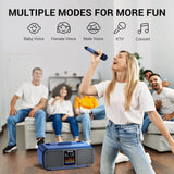 1 x RAW Customer Returns Karaoke Machine Bluetooth PA System with 2 Microphones, TONOR Singing Microphone Party Machine Speaker with Wireless Microphones, Music Box with LED Light AUX USB TF PA System for Adults Children K9 - RRP €121.0