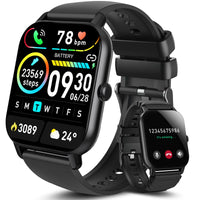 1 x RAW Customer Returns Aptkdoe Smartwatch for Women and Men with Bluetooth Calls, 1.85 Inch Full Touch Screen Smart Watch, 112 Sports Modes Fitness Watch, IP68 Waterproof Sports Watch with Pedometer Sleep Monitor for iOS and Android - RRP €39.98