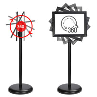 1 x RAW Customer Returns Belle Vous A4 Black Standing Display Stand Pedestal Aluminum Poster Stand Frame for Vertical and Horizontal View Adjustable Lectern for Weddings, Exhibitions, Stores and Restaurants - RRP €48.08