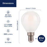 1 x RAW Customer Returns FLSNT Dimmable G45 LED light bulb E14 vintage, E14 LED filament lamp P45 small Edison in drop shape, 5.5W replaces 40W , 550LM 2700K warm white, frosted glass, 4 pieces - RRP €17.99