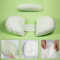 1 x RAW Customer Returns TOYMIS Pregnancy Pillow for Sleeping, Adjustable Pregnancy Pillow and a Small Pillow with Removable Pillowcase for Pregnant Women Green  - RRP €31.25