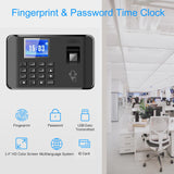 1 x RAW Customer Returns Bisofice Time Attendance Fingerprint Password Attendance Machine Employee Intelligent Biometric Fingerprint Time Clock for Small Business, 11 Languages, USB Data Export - RRP €53.76