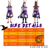 1 x RAW Customer Returns Gemive Scary Dress Purple Printed Halloween Costumes Fancy Dress Carnival M - RRP €19.2