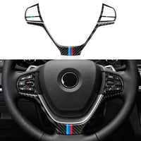 1 x RAW Customer Returns 3PCS Car Steering Wheel Sticker Cover Carbon Fiber Decal Trim fits Compatible with X3 F25 2011-2017 X4 F26 2014-2018 Interior Accessories - RRP €20.16