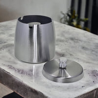 1 x Brand New Storm ashtray with lid - Odor-proof stainless steel cup with anti-scratch protection - Ashtray perfect for indoors and outdoors - Size 9x9x9 - RRP €15.32