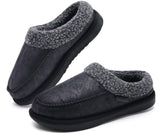 1 x Brand New COFACE Black Slippers Men s Winter Warm Plush Wool Lined Slippers Men Comfort Memory Foam Moccasin Hut Shoes with Non-Slip Rubber Sole Indoor and Outdoor Size 48EU - RRP €25.99