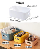 1 x RAW Customer Returns EURXLQ 6 pieces white storage box plastic storage basket with handles 30.5 20 12cm, bathroom organizer kitchen cabinet organizer box baskets storage plastic box for shelf - RRP €29.99