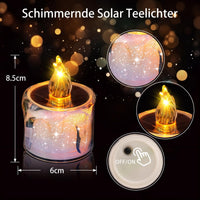 1 x RAW Customer Returns Solar Tea Lights Outdoor Waterproof, Solar Candles Outdoor Waterproof Outdoor Lighting Reusable LED Tea Light Candles for Lantern Garden Camping, Christmas and Home Decor Pack of 6 Warm White - RRP €24.79