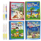 1 x RAW Customer Returns Magic Water Coloring Book Set of 4 Reusable water coloring books with magical color effect Endless painting fun with Water Wow technology - RRP €9.06