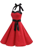 1 x RAW Customer Returns Babyonlinedress Women s Empire Dress, Dotted Size. Large, red - RRP €27.6