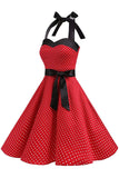 1 x RAW Customer Returns Babyonlinedress Women s Empire Dress, Dotted Size. Large, red - RRP €27.6