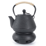 2 x Brand New MILVBUSISS Cast Iron Teapot with Warmer, 1000ml Stovetop Safe Tea Kettle with Loose Leaf Infuser, Japanese Teapot with Enameled Interior, Black - RRP €80.66