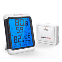 1 x RAW Customer Returns ThermoPro TP65 wireless thermo-hygrometer digital thermometer hygrometer climate monitor wireless weather station with wireless outdoor sensor, range max up to 150m - RRP €25.56