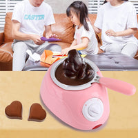 1 x RAW Customer Returns Tnfeeon Chocolate Melting Pot, Electric Chocolate Candy Melting Pot Melter Kitchen Tool with DIY Molds Set Chocolate Melting Tool Pink  - RRP €30.6