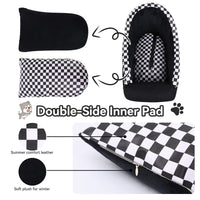 3 x Brand New HIFUAR Pet Car Booster Seat, Small Dogs Armrest Booster Seat for Car Center Console Dog Seat Black and White Grid  - RRP €89.97