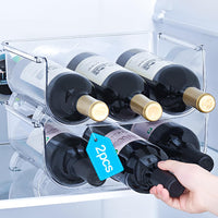 1 x RAW Customer Returns LORESJOY Bottle Organizer Cabinet, Bottle Holder Refrigerator, Bottle Rack Stackable Wine Rack Wine Bottle Holder for 6 Bottles, Bottle Organizer for Kitchen Worktop Cabinet Office - RRP €20.16