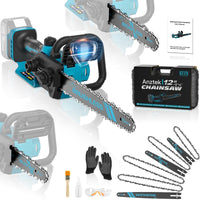 1 x RAW Customer Returns 3 IN 1 Cordless Chainsaw for Makita 18V, 1000W 6 inch 8 inch 12 inch electric chainsaw, 82 FT S with safety lock automatic oiler, cordless saw for use in the garden construction work no battery  - RRP €141.17