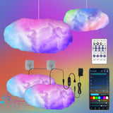 1 x RAW Customer Returns Lichaser 2 Pack RGB Rainbow Cotton LED Cloud Light, Cool Dimmable Decorative Lights LED Cloud Lights with Bluetooth APP and 2.4G Remote Control for Rooms, Bedroom Decoration 2 Pack, RGB IC  - RRP €49.99